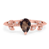 Leaf Style Pear Natural Stone Beaded Ring