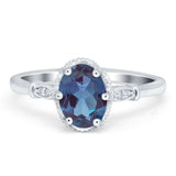 Vintage Style Oval Natural Stone Ring