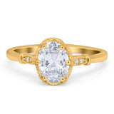 Vintage Style Oval Natural Stone Ring