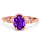 Vintage Style Oval Natural Stone Ring