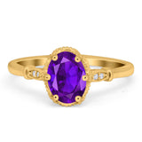 Vintage Style Oval Natural Stone Ring