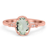 Vintage Style Oval Natural Stone Ring