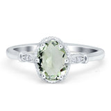 Vintage Style Oval Natural Stone Ring