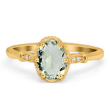 Vintage Style Oval Natural Stone Ring