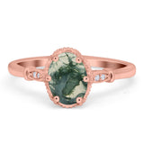 Vintage Style Oval Natural Stone Ring