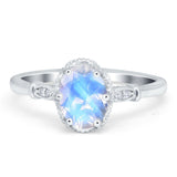 Vintage Style Oval Natural Stone Ring