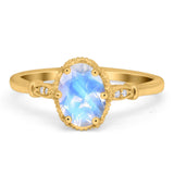 Vintage Style Oval Natural Stone Ring
