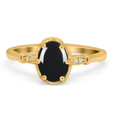 Vintage Style Oval Natural Stone Ring