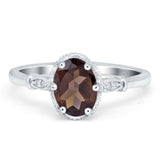Vintage Style Oval Natural Stone Ring