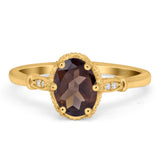 Vintage Style Oval Natural Stone Ring