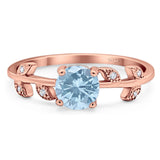 Round Natural Stone Leaf Style Ring