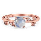 Round Natural Stone Leaf Style Ring