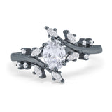 Floral Oval Natural Stone Wedding Ring