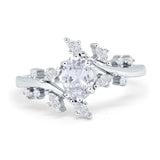 Floral Oval Natural Stone Wedding Ring