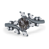 Floral Oval Natural Stone Wedding Ring