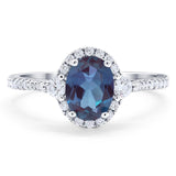 Art Deco Oval Natural Stone Halo Ring