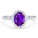 Art Deco Oval Natural Stone Halo Ring