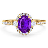 Art Deco Oval Natural Stone Halo Ring