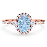 Art Deco Oval Natural Stone Halo Ring