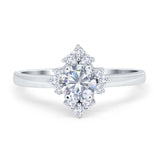 Art Deco Round Natural Stone Ring