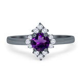 Art Deco Round Natural Stone Ring