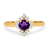 Art Deco Round Natural Stone Ring