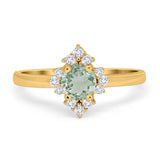 Art Deco Round Natural Stone Ring