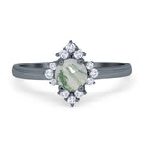Art Deco Round Natural Stone Ring
