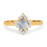 Art Deco Round Natural Stone Ring