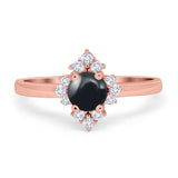 Art Deco Round Natural Stone Ring