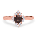 Art Deco Round Natural Stone Ring