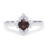 Art Deco Round Natural Stone Ring