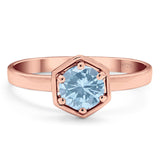 Minimalist Round Natural Stone Solitaire Ring