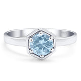 Minimalist Round Natural Stone Solitaire Ring