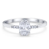 Vintage Style Oval Moissanite Wedding Ring 925 Sterling Silver