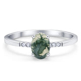 Vintage Style Oval Natural Stone Ring