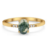 Vintage Style Oval Natural Stone Ring