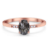 Vintage Style Oval Natural Stone Ring