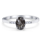 Vintage Style Oval Natural Stone Ring