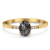 Vintage Style Oval Natural Stone Ring