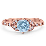 Art Deco Round Natural Stone Leaf Style Ring