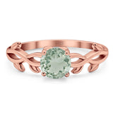 Minimalist Round Natural Stone Solitaire Ring