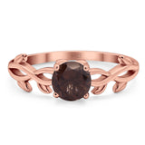 Minimalist Round Natural Stone Solitaire Ring
