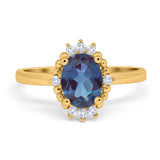 Art Deco Oval Natural Stone Beaded Ring