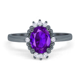 Art Deco Oval Natural Stone Beaded Ring