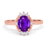 Art Deco Oval Natural Stone Beaded Ring