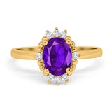 Art Deco Oval Natural Stone Beaded Ring