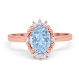 Art Deco Oval Natural Stone Beaded Ring