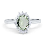 Art Deco Oval Natural Stone Beaded Ring