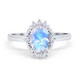 Art Deco Oval Natural Stone Beaded Ring